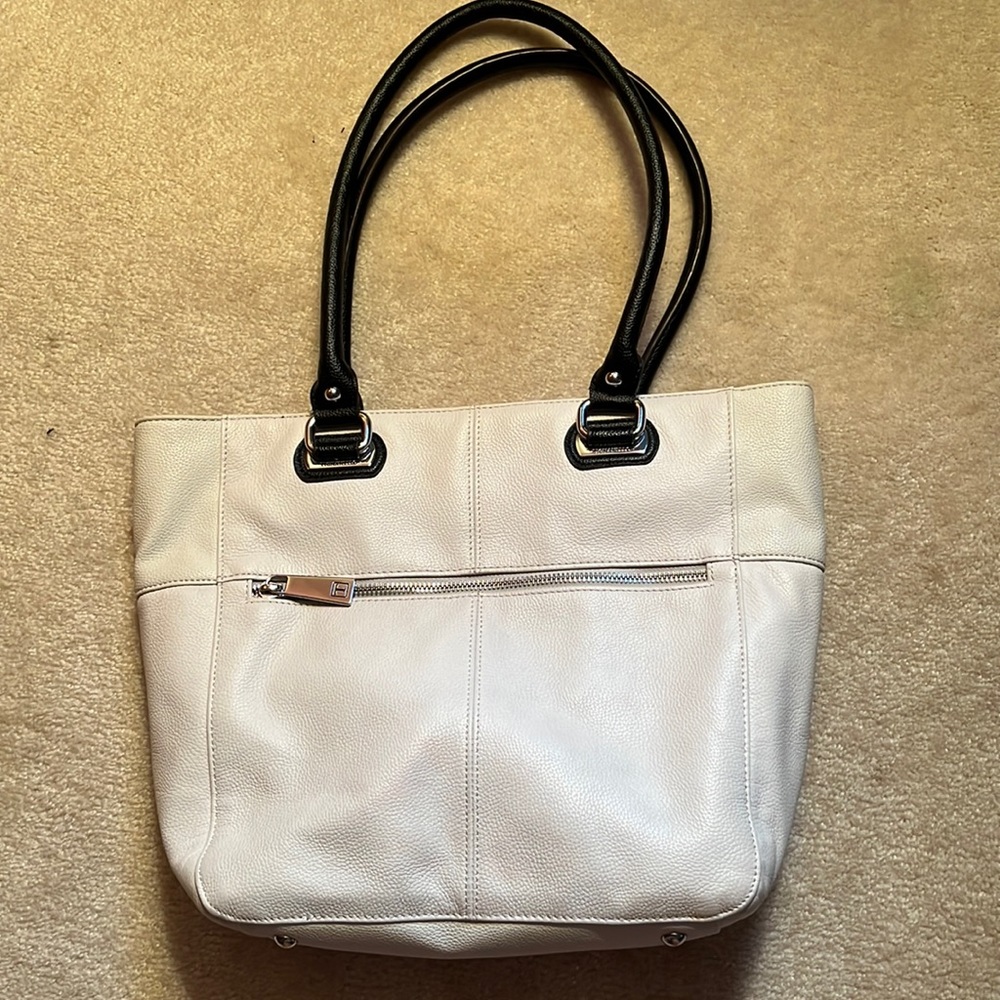 Tignanello white/black bag leather
